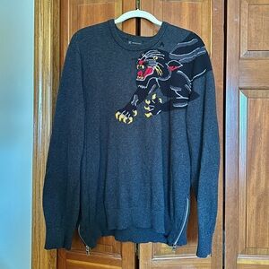 INC International Concept Men’s XXL Crewneck Sweater Black Panther Design